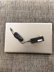 Silver Notebook Laptop PC with Built-in Webcam, Charger, Sleek Design, Portable