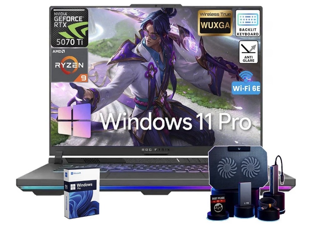 ASUS ROG Strix G16 16" 2.5K Gaming Laptop Ultra 9 RTX 5070 Ti 32GB 2TB Win 11pro