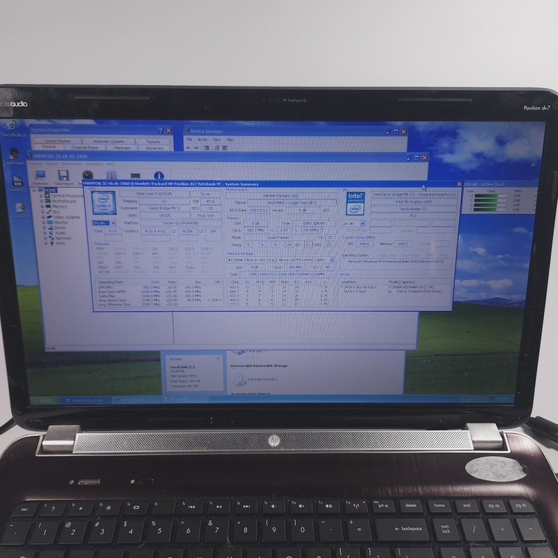Retro Gaming Laptop HP DV7 Intel I7-2670QM 2.20GHz 8GB RAM 900 GB HD Windows XP gallery