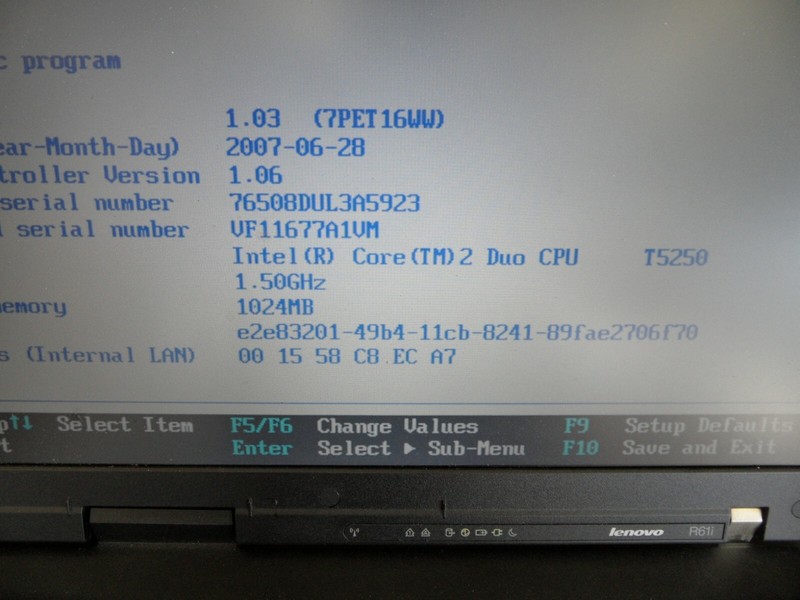 Lenovo Thinkpad R61i For Parts Posted Bios No Hard Drive gallery