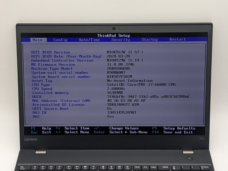 Lenovo ThinkPad P51s 15" UHD 4K I7-6600U 1TB SSD 16GB W10P Quadro M520 Webcam gallery