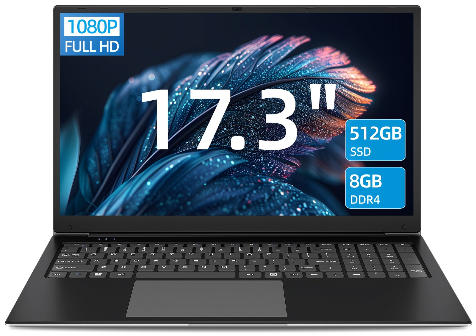 SGIN 17.3" Laptop 8000mAh 8GB RAM 512GB SSD Notebook 1920x1280 IPS Full HD gallery