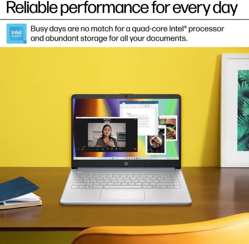HP 14 Student Laptop,Intel Processor N150,UpTo 4GB 384GB(128GB UFS+256GB MSD) gallery