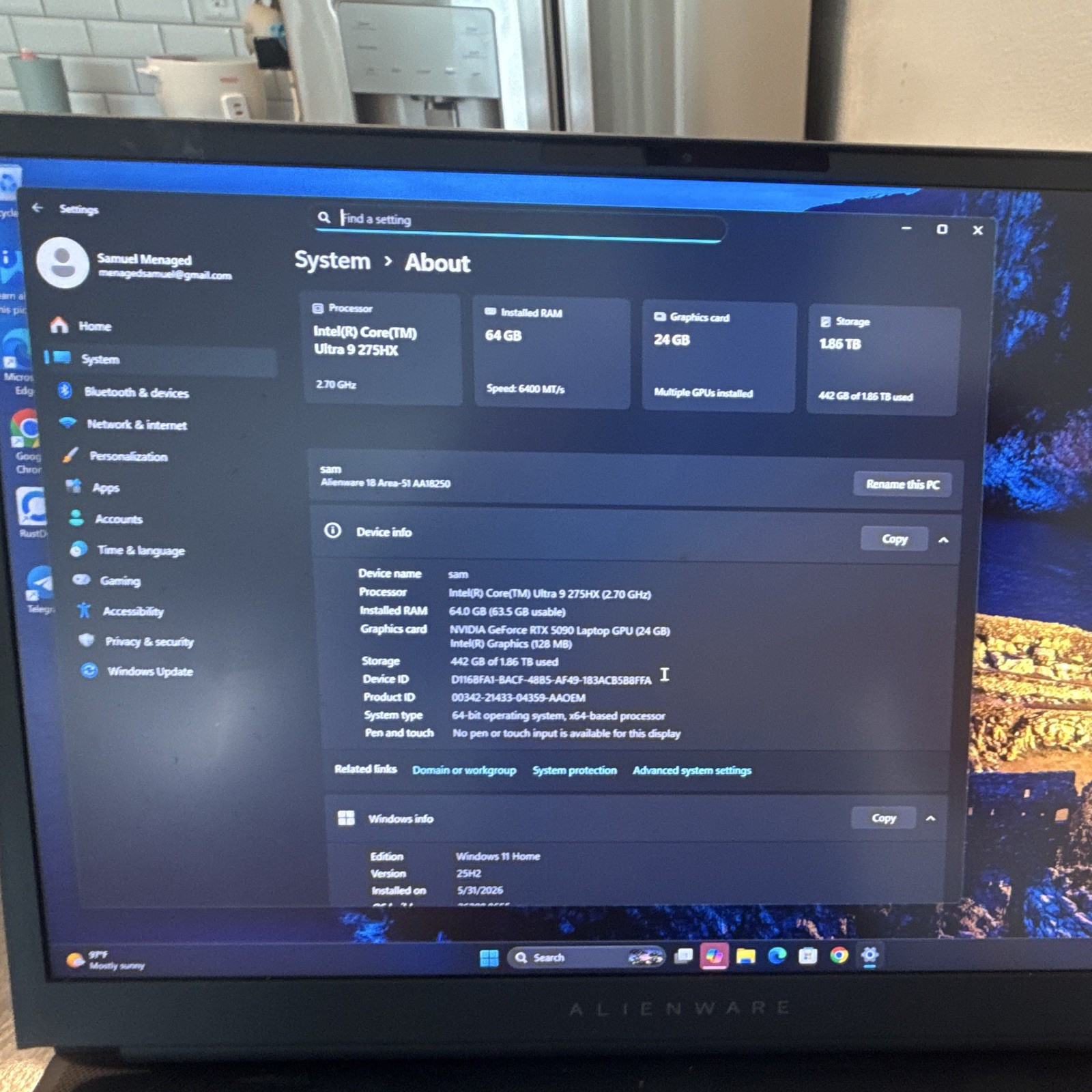 🔥 Dell Alienware 18” Area-51 Gaming Laptop – RTX 5090, i9, 64GB RAM, 2TB SSD gallery