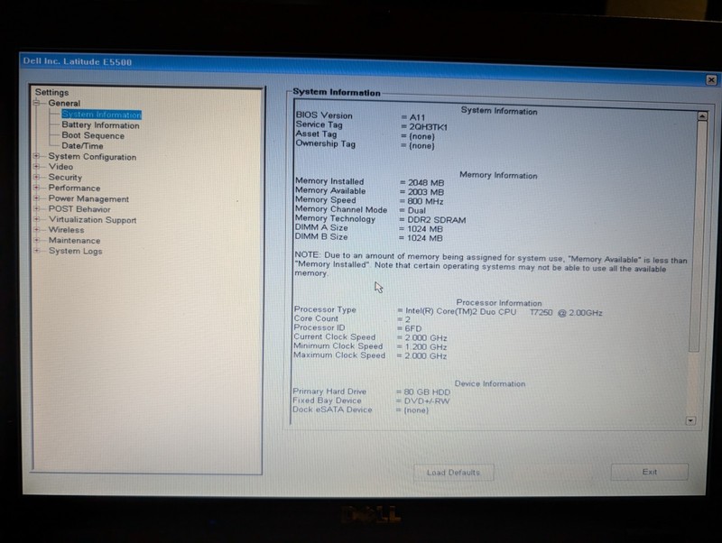 Dell Latitude E5500 Intel Core 2 Duo T7250 2GHz 2 GB RAM gallery