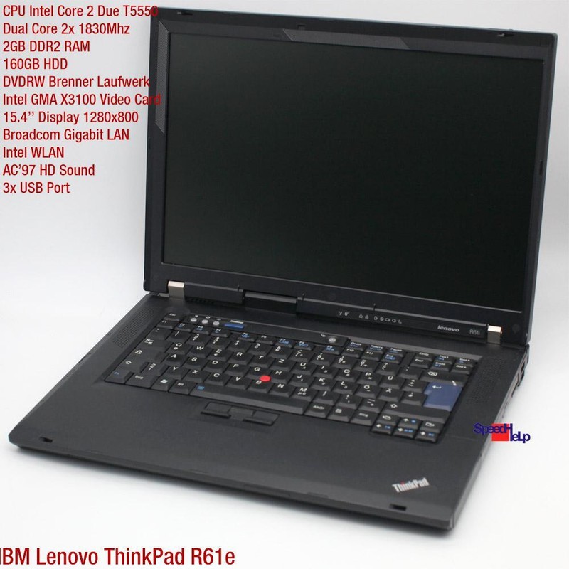 NOTEBOOK IBM LENOVO THINKPAD R61e DUAL CORE LAPTOP 160GB HDD 2GB RAM WINDOWS XP gallery