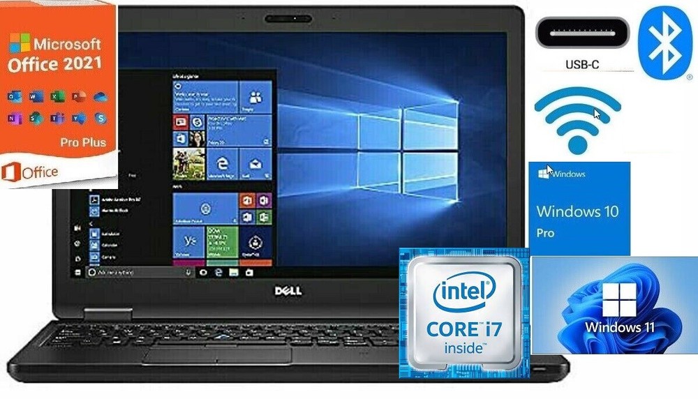 Dell Latitude 5590 Quad-Core i7 8GB 16GB 32GB RAM 256GB 512GB 1TB 2TB SSD Win10P