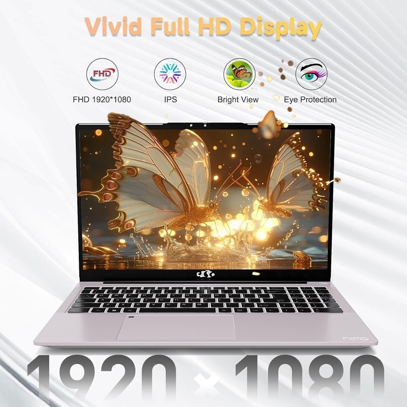 NIMO 15.6'' IPS FHD-Laptop, 8GB RAM 256GB SSD AMD Ryzen 5(Beat i5-1135G7,4 Cores gallery