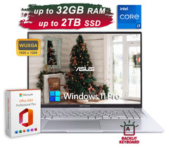 2026 ASUS Laptop Vivobook 16 10-Core Intel i7 Up to 32GB RAM 2TB SSD Office 2024