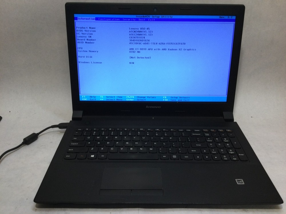 Lenovo B50-45 15.6” / AMD E1-6010 R2 / (MISSING PARTS!) -MR