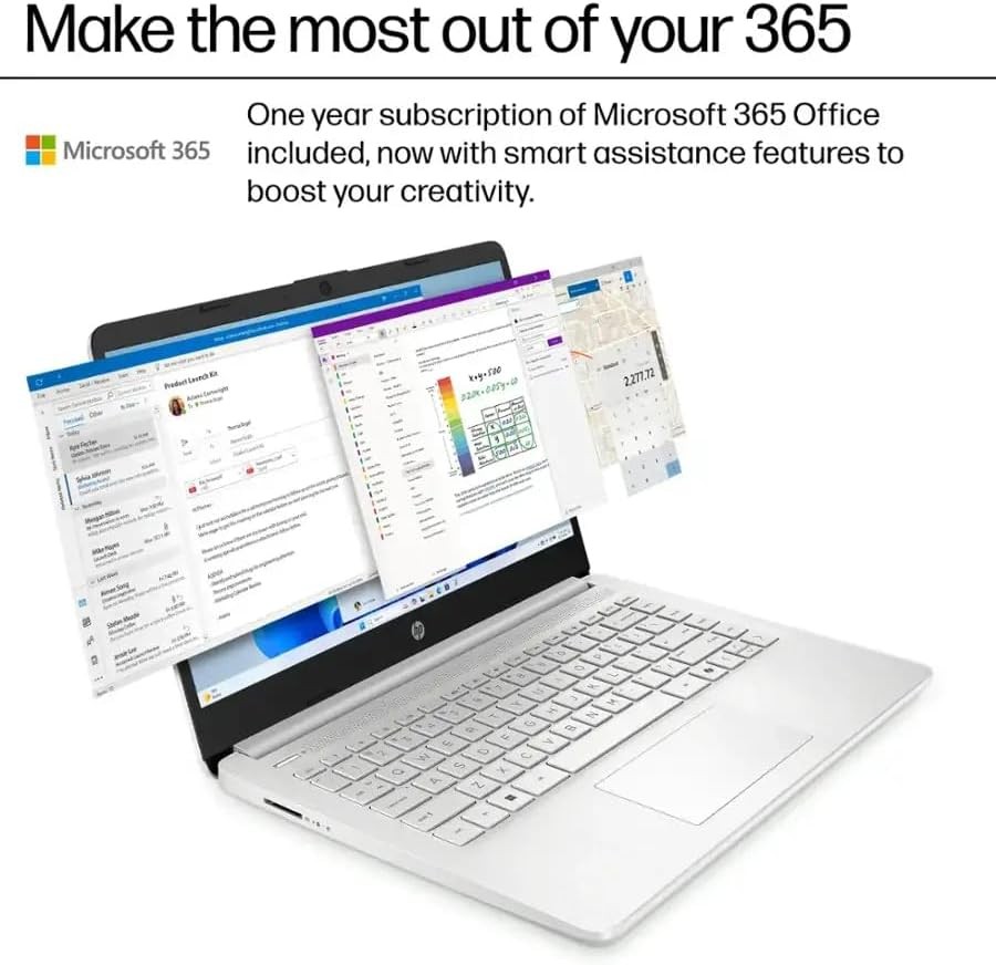 HP 14" Student Laptop computer Intel N150 Win11Pro Up To 16GB RAM 128GB Silver gallery