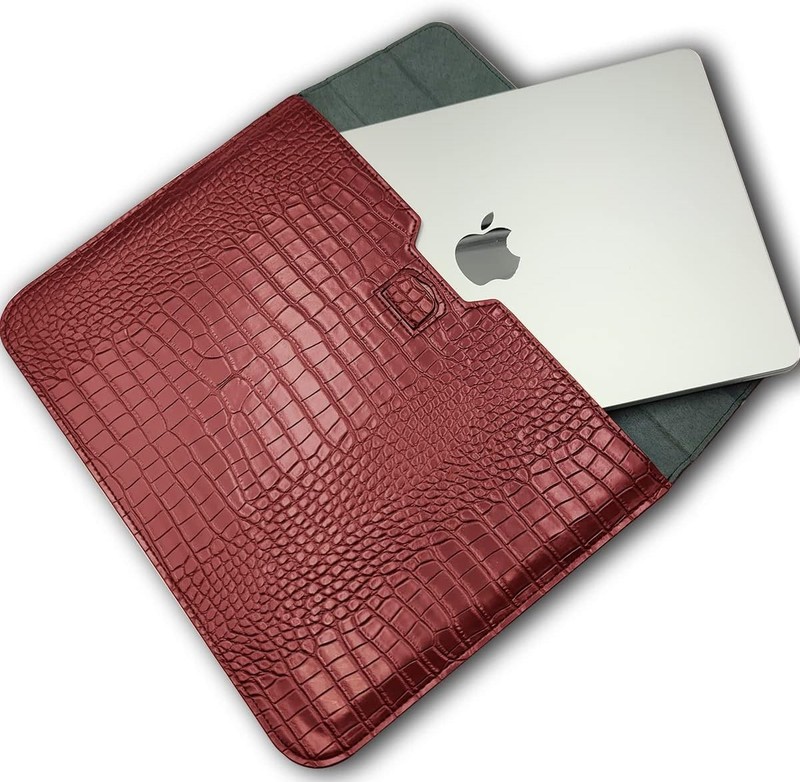 Protective Slim Portable Laptop Sleeve Crocodile PU Leather Case for MacBook Neo gallery