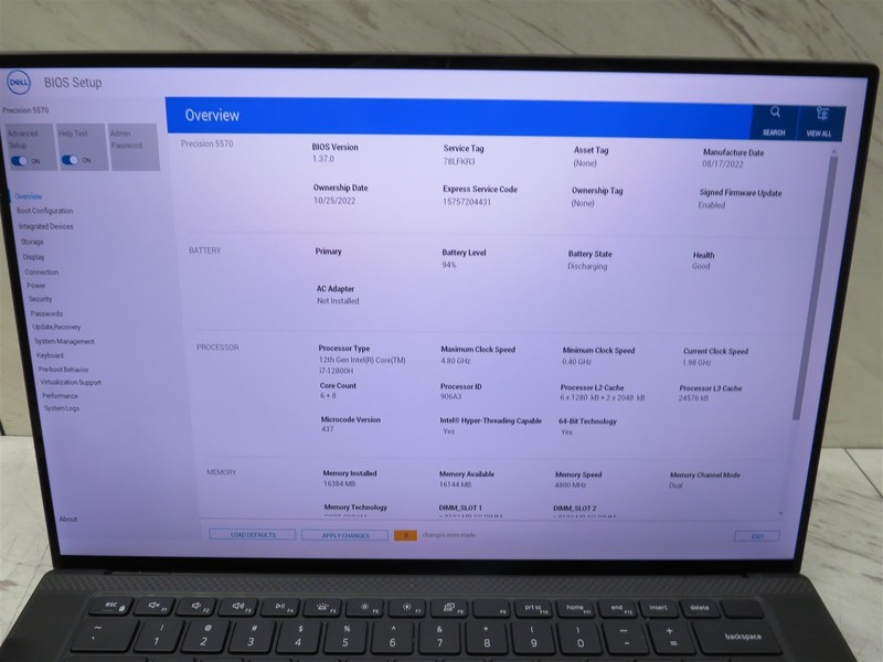 Dell Precision 5570 i7-12800H@4.8GHz 16GB DDR5 RAM NVIDIA RTX A1000 gallery