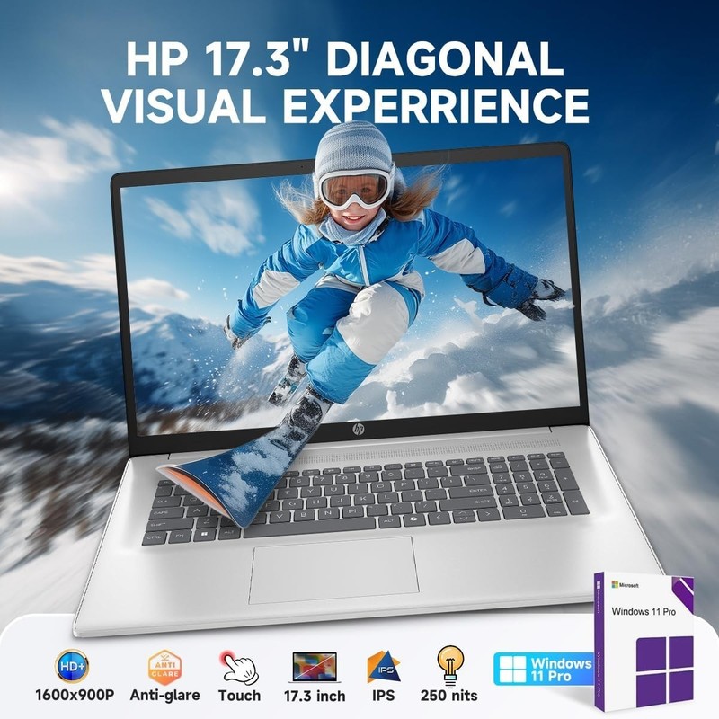 HP 17.3" Laptop, 13th Gen Intel 12-Core Ultra 7 255U, Up to 32GB RAM 2TB SSD gallery