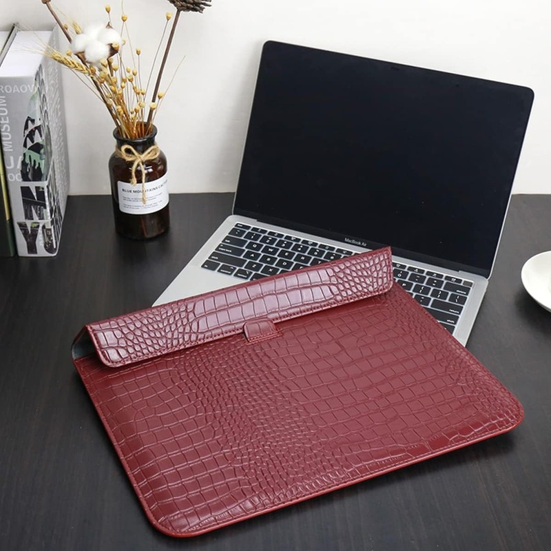 Protective Slim Portable Laptop Sleeve Crocodile PU Leather Case for MacBook Neo gallery
