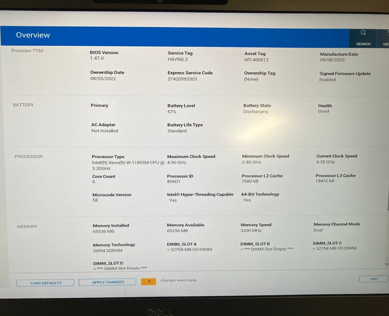 Dell Precision 7760 17" NVIDIA RTX A4000 8GB 3.2GHz Intel Xeon W-11855M 64GB 1TB gallery