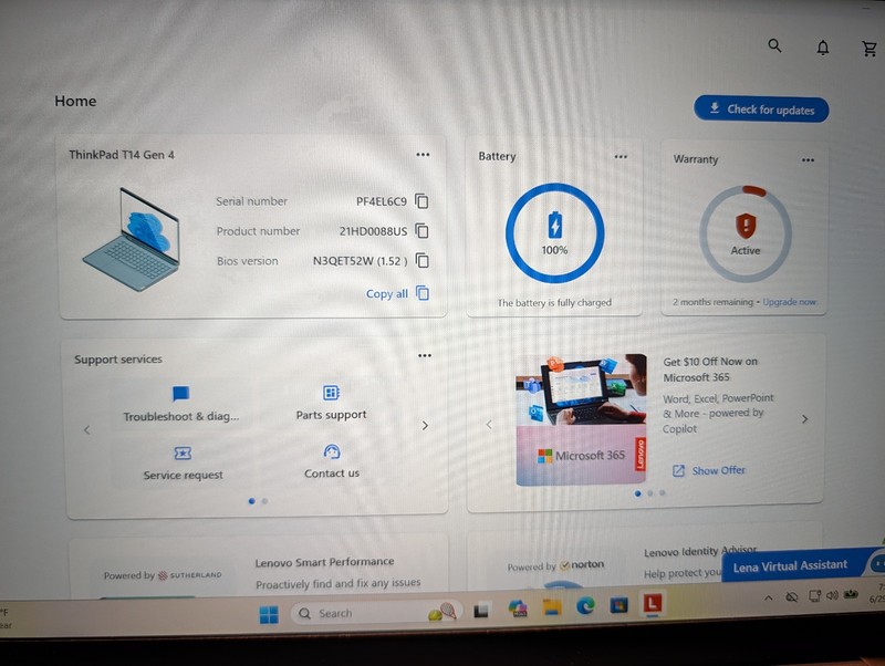 Lenovo ThinkPad T14 Gen 4 14" (1TB SSD, Intel Core i7-1365U, 32GB RAM) Warranty gallery