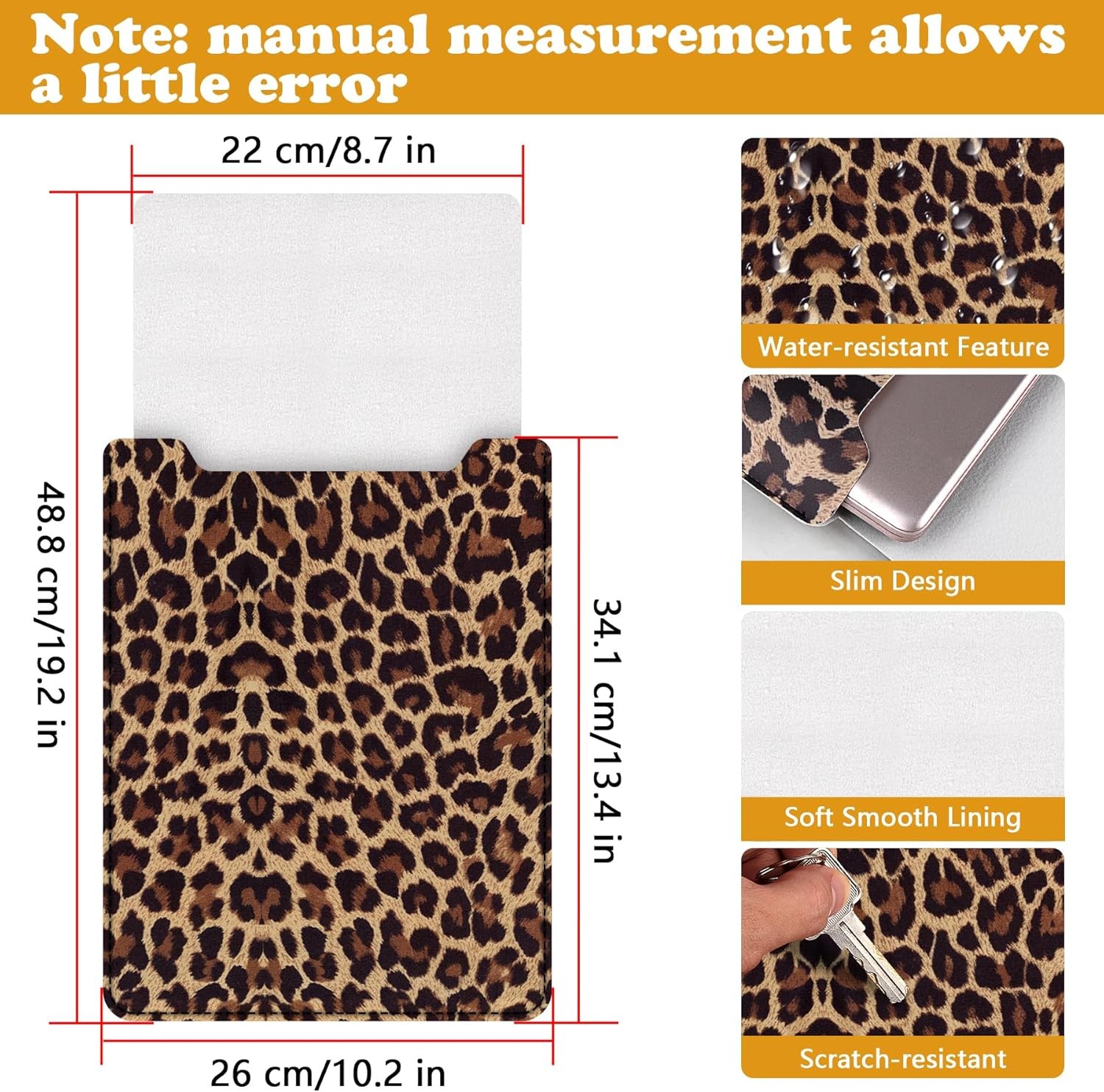 13.3-14" Sleeve, PU Leather Laptop Case Compatible with New MacBook Air 13.6/Pro gallery