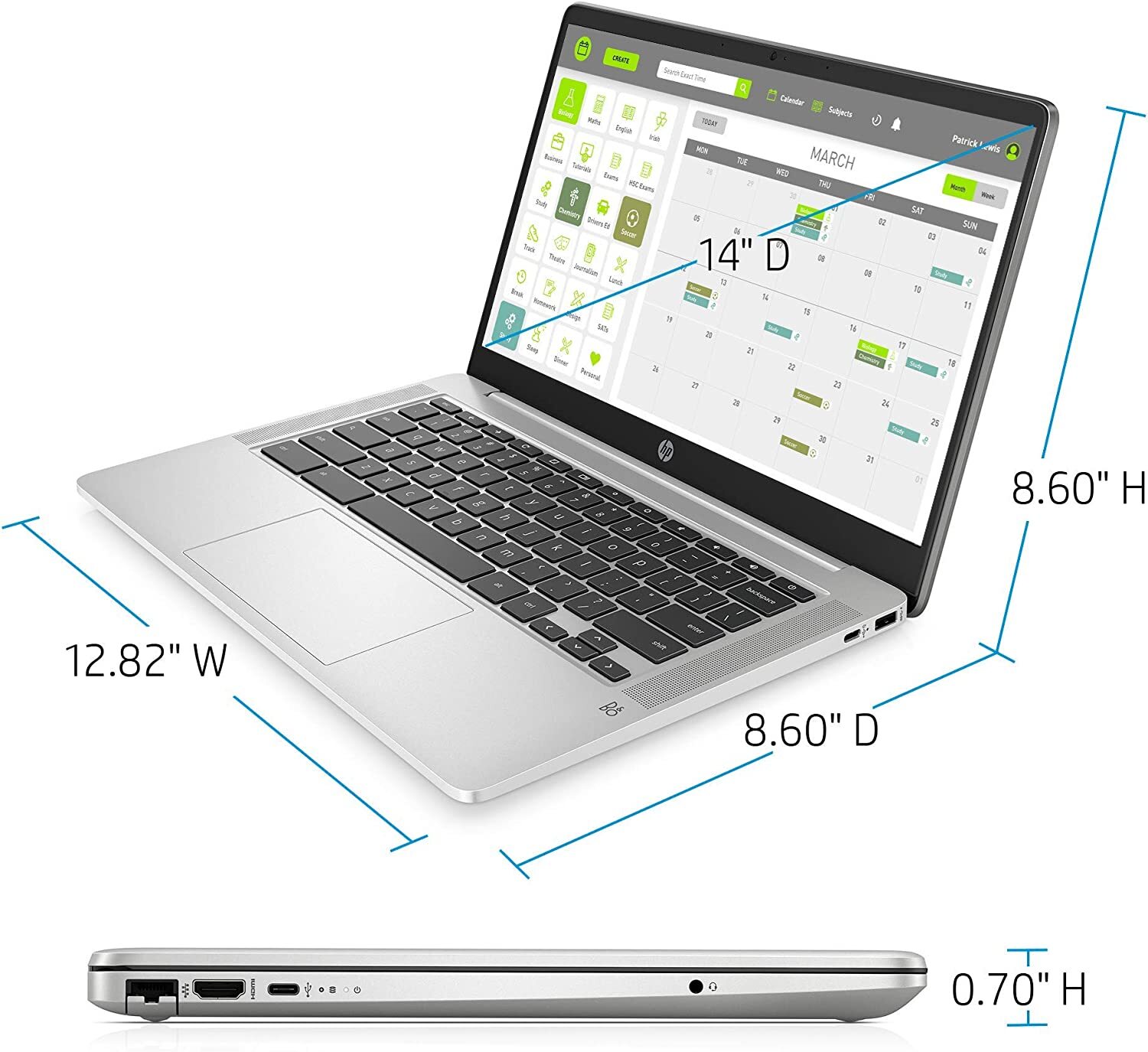 HP 14a-na0031wm 14 inch (64GB, Intel Pentium, 2.70GHz, 4GB) Chromebook - Chalkbo gallery