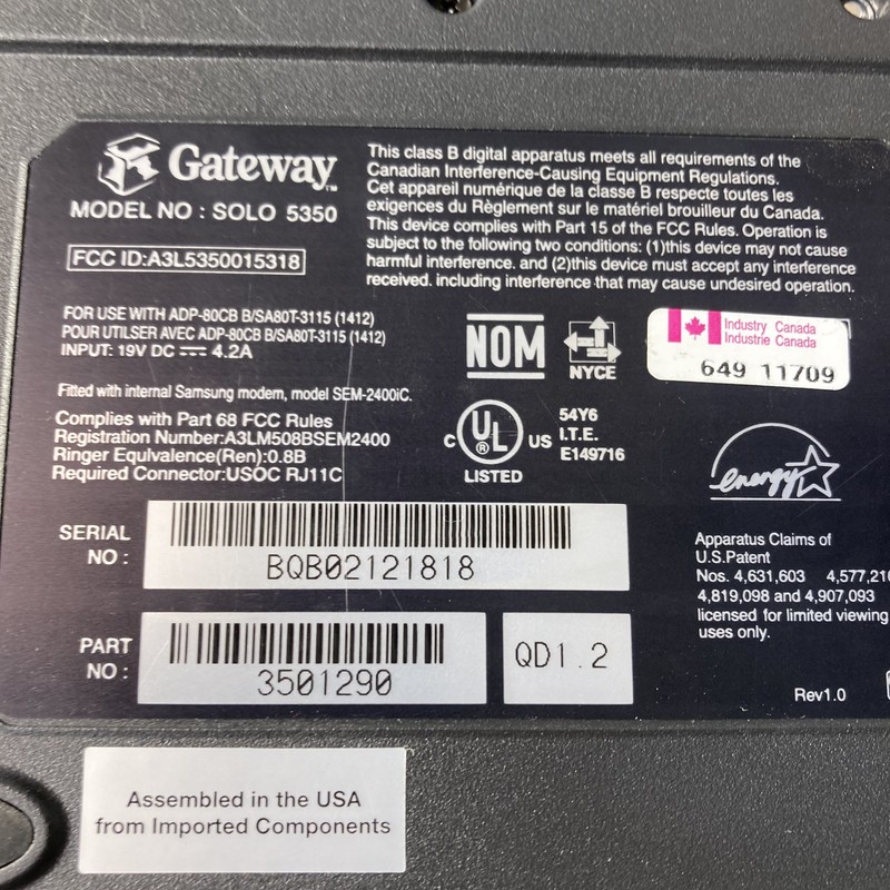 Gateway Solo 5300 Retro Gaming Pentium III-Mobile 1.13GHz 256MB RAM 40GB HDD gallery