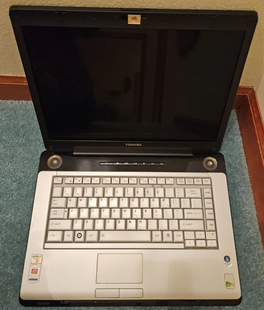 Retro Toshiba Satellite A215 Laptop! AMD Turion 64 X2 Processor! Untested