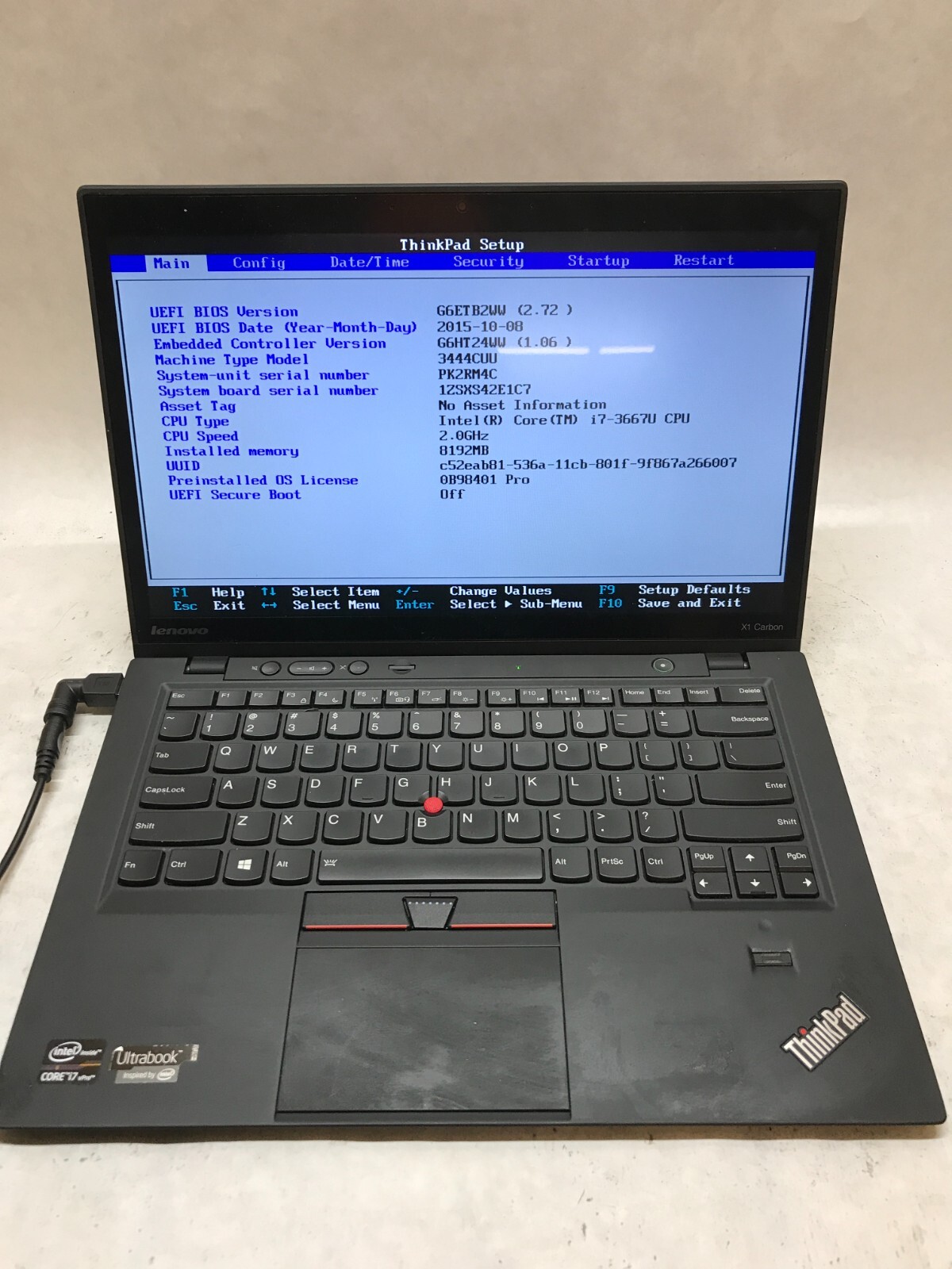 Lenovo X1 Carbon 1st Gen 14" Laptop Intel i7-3667U 2.0GHz 8GB RAM NO HDD/OS - DW gallery