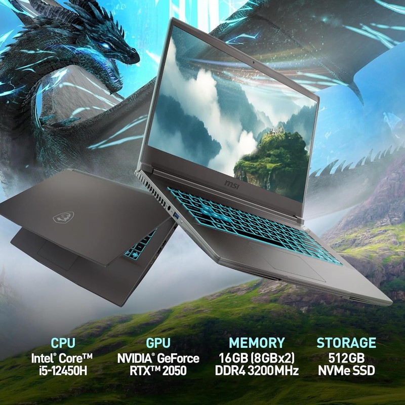 MSI Thin 15 15.6” 144Hz FHD Gaming Laptop i5 RTX 2050 16GB RAM 256 B13UCX-2041US gallery