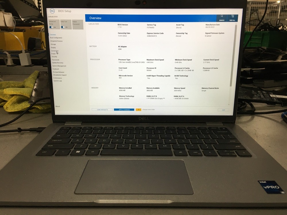 Dell Latitude 5430 14" i5-1245U 4GB RAM *AS IS/No HDD/No OS/*BIOS* | C878