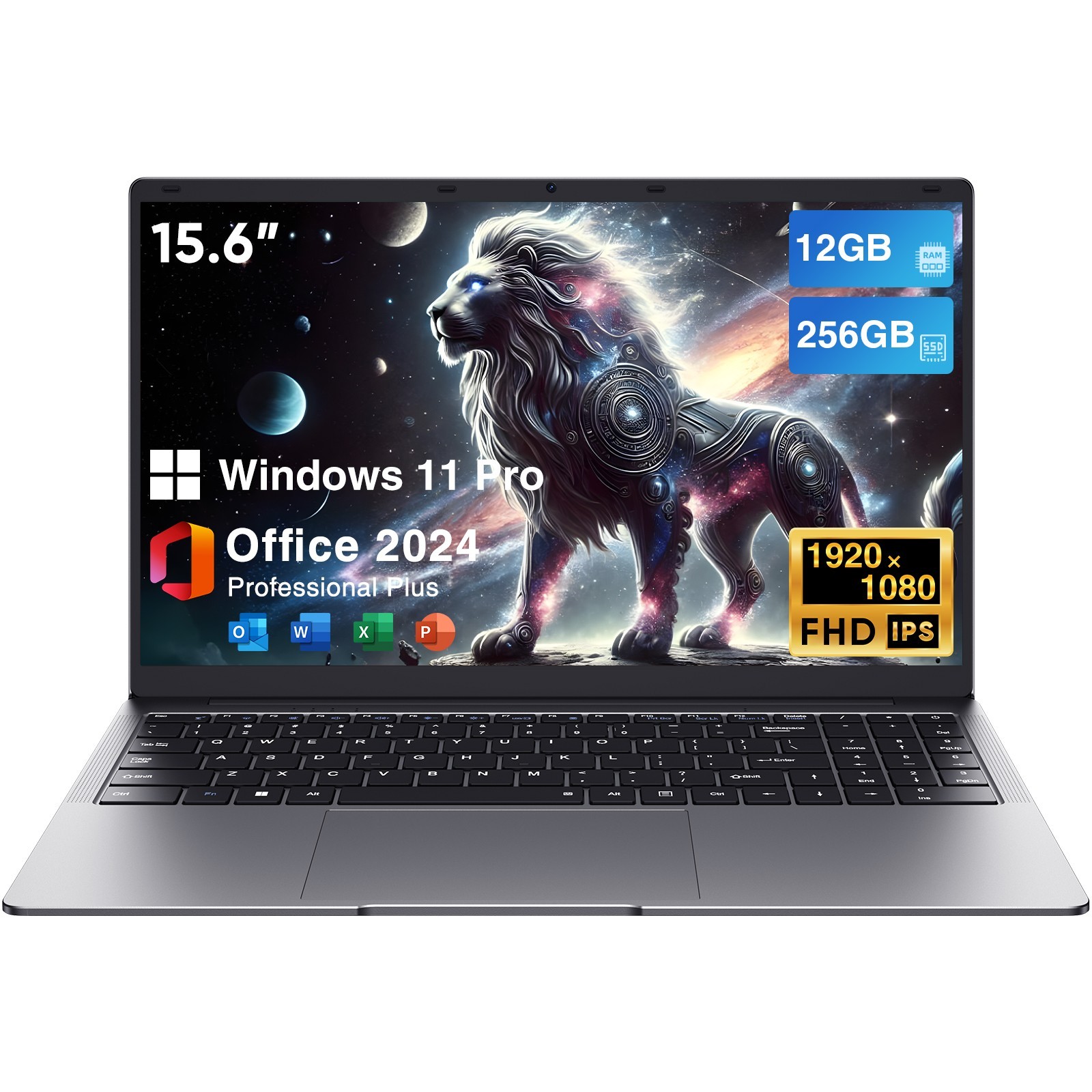 15.6" Laptop PC 12+256GB,Windows 11 Pro,Intel Celeron N4000,MS Office 2024 gallery