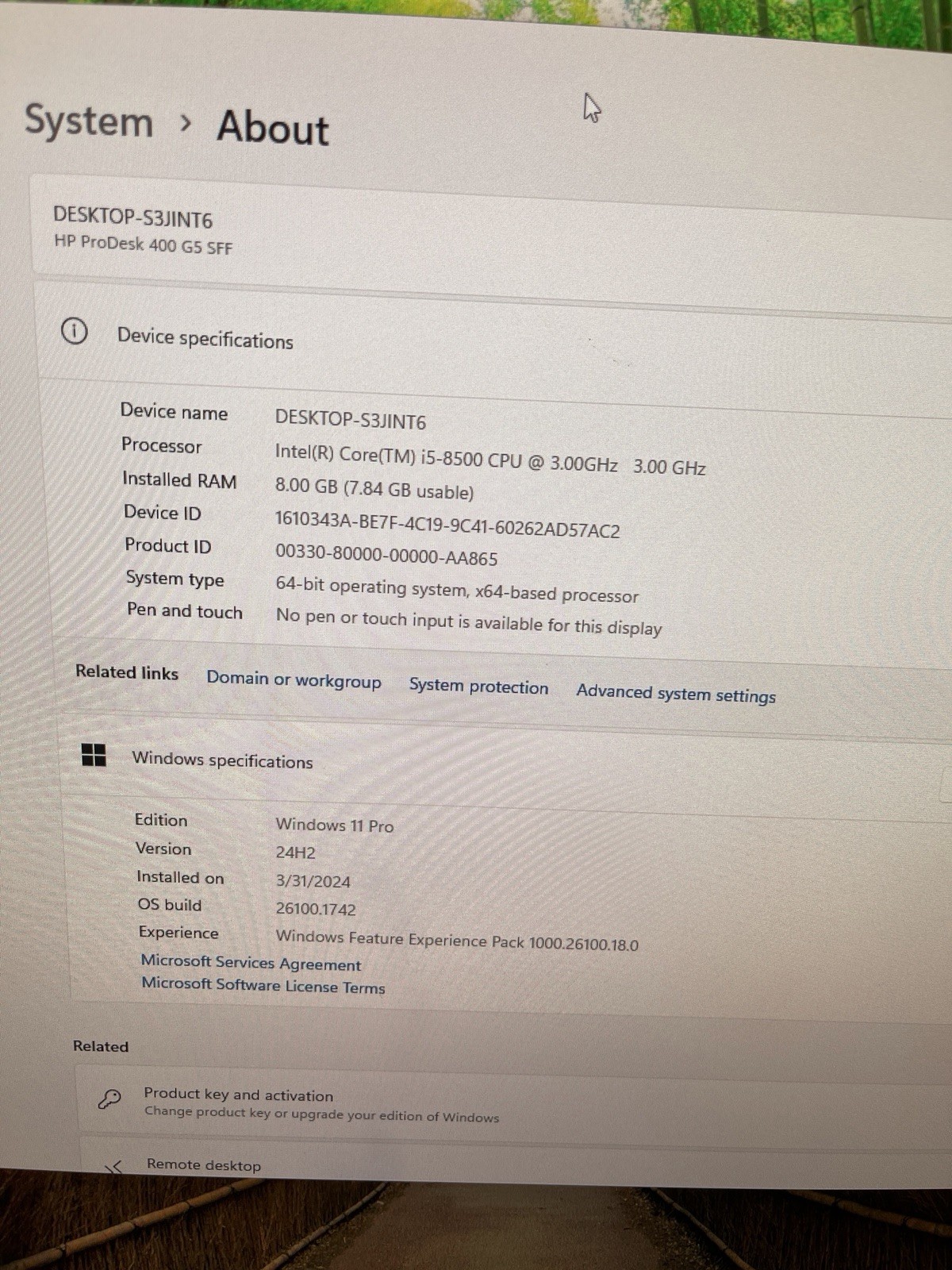 HP PRODESK 400G5 SFF INTEL CORE i5-8500 3.00GHZ 8GB RAM 128GB SSD WIN 11 PRO gallery