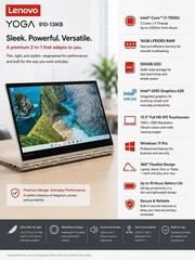 Lenovo Yoga 910-13IKB 14″ Touch i7-7500U 16gb Ram 512gb SSD W11P Laptop *READ*