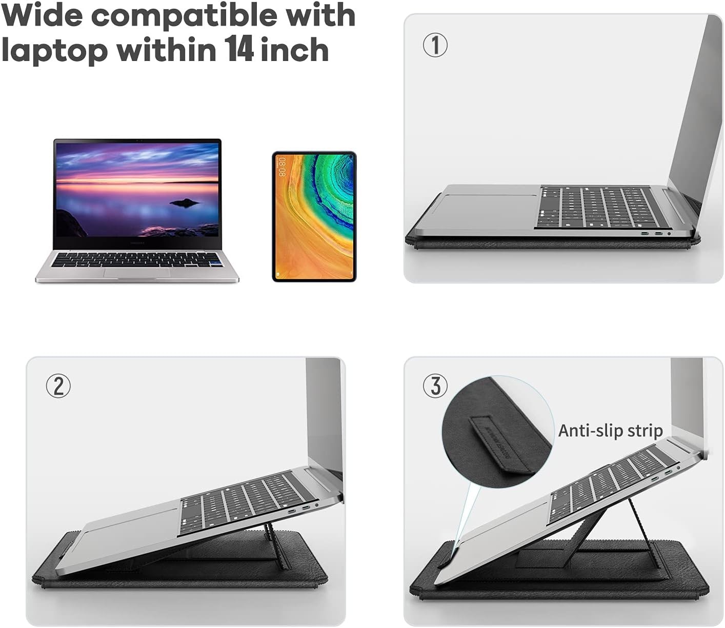 PU Leather Laptop Sleeve for Acer Aspire 5, Razer 15", HP Notebook 2020, 15.6 gallery