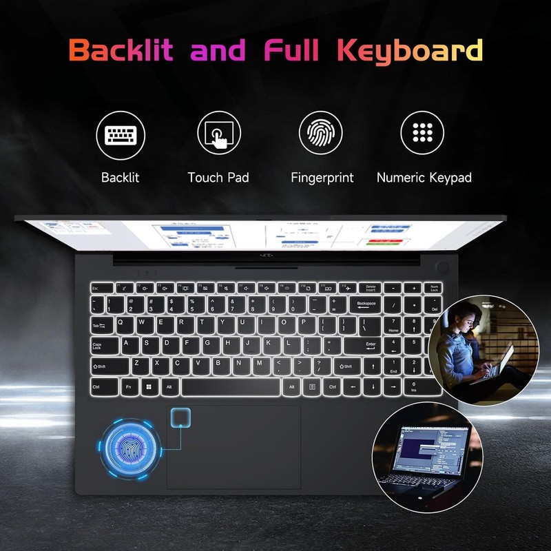 Nimo 15.6 IPS FHD Laptop Intel Pentium 12th Quad Core N100 Backlit Kb Windows11 gallery