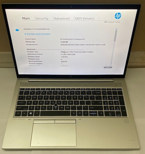 HP EliteBook 855 G7 AMD Ryzen 7 PRO 4750U 16GB DDR4-3200 512GB SSD Radeon gallery