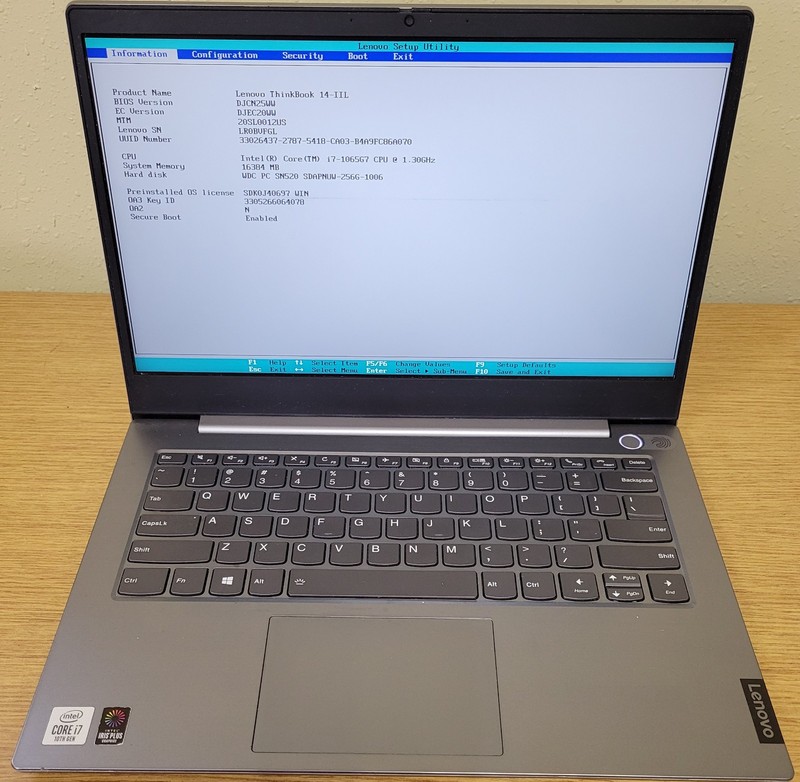 Lenovo ThinkBook 14-IIL i7-1065G7 1.30GHz 16GB DDR4 256GB NVMe NO OS/HDD gallery