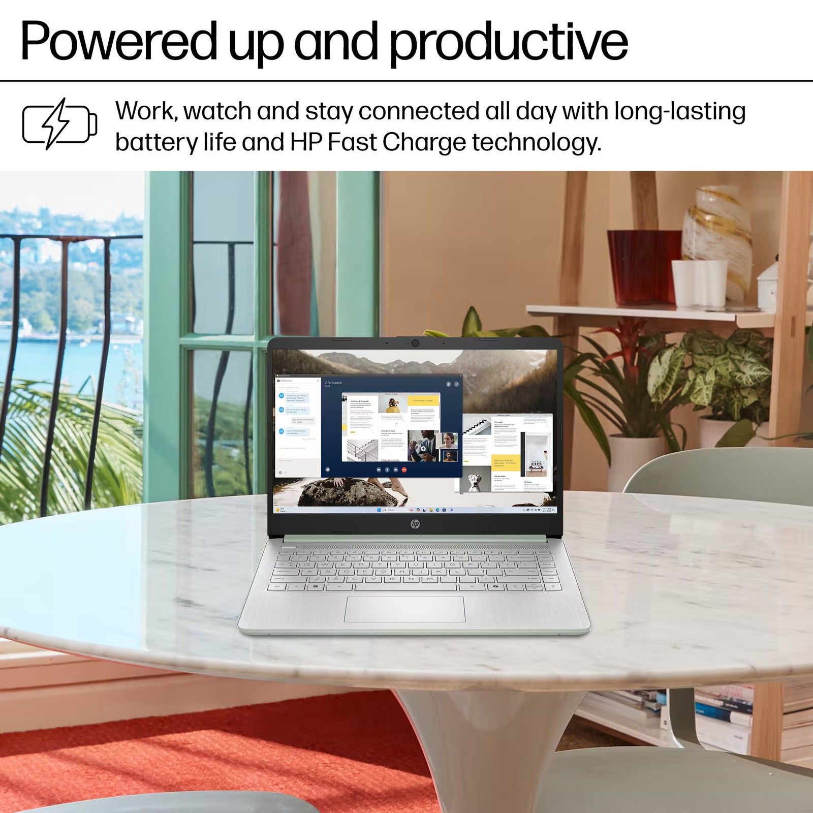 HP - 14" Laptop - Intel Processor N150 - 4GB Memory - 128GB UFS - Willow Green gallery