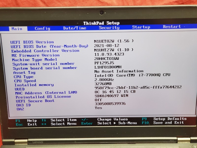 Lenovo ThinkPad P51 i7 7700HQ 2.80GHz / 32GB / 512GB SSD Quadro M1200 #2846 gallery