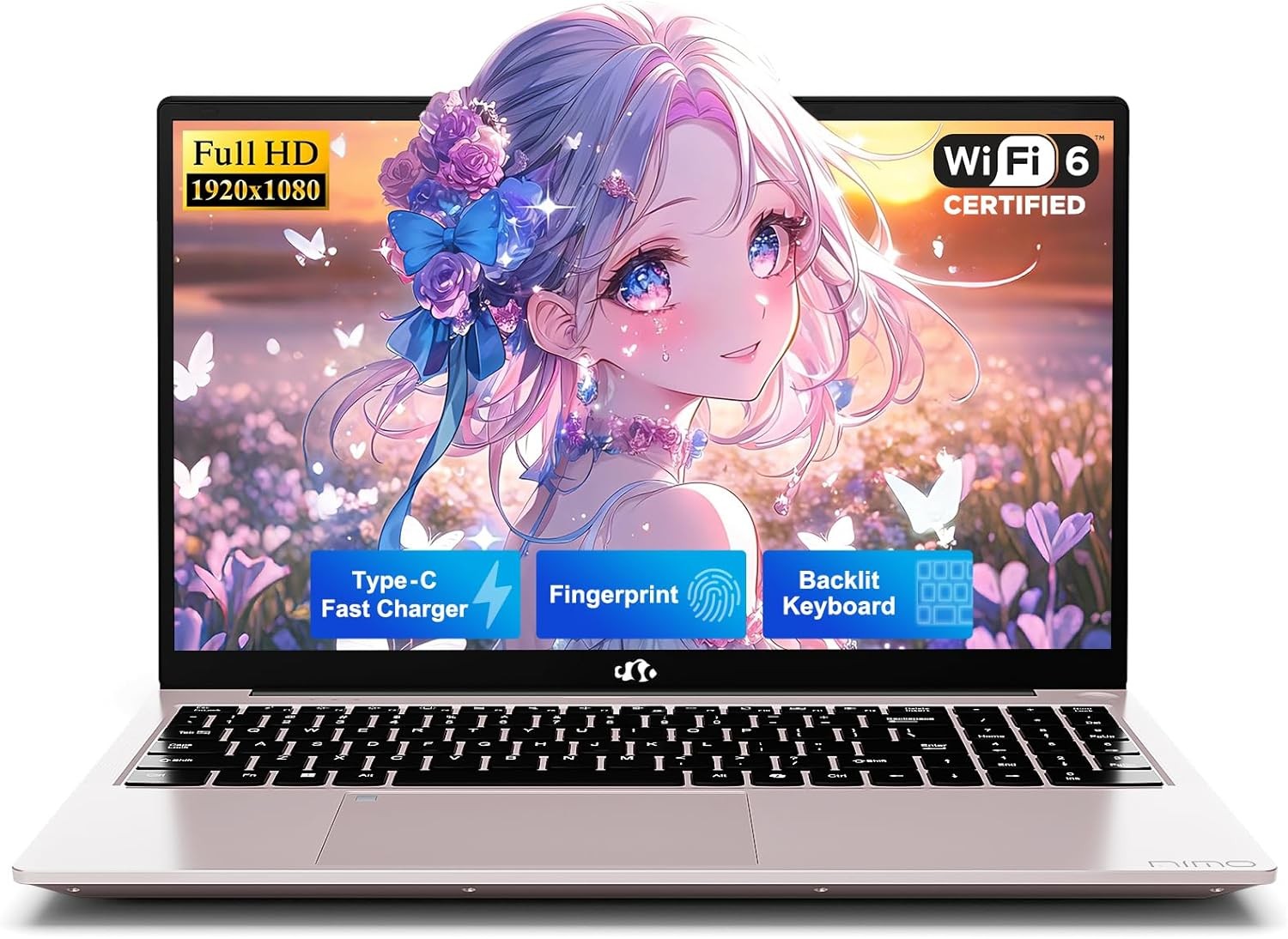 NIMO 15.6" FHD Laptop, 4 Cores Intel Twin Lake up to 3.6GHz 8GB RAM 256GB SSD gallery