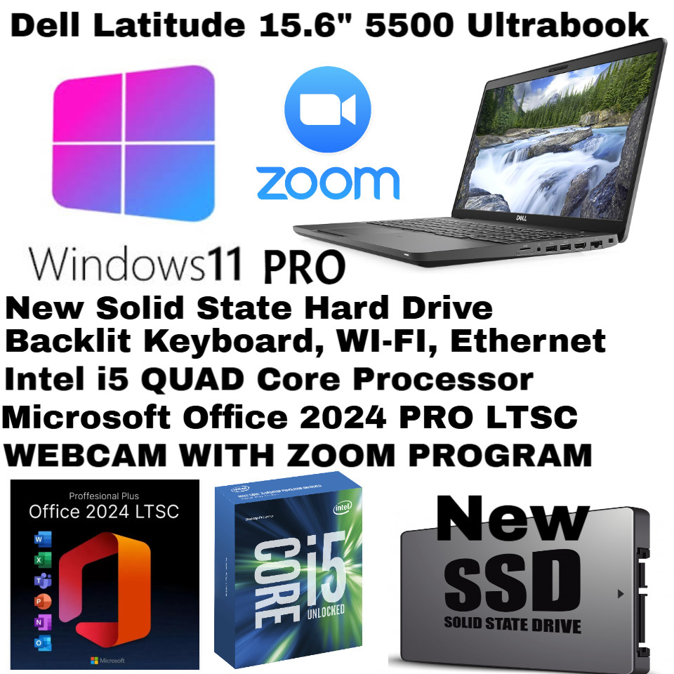 Dell 5500_Windows 11 PRO💻New 4TB SSD_24GB💻Webcam-Backlit💥Backlit💥Office 2024 gallery