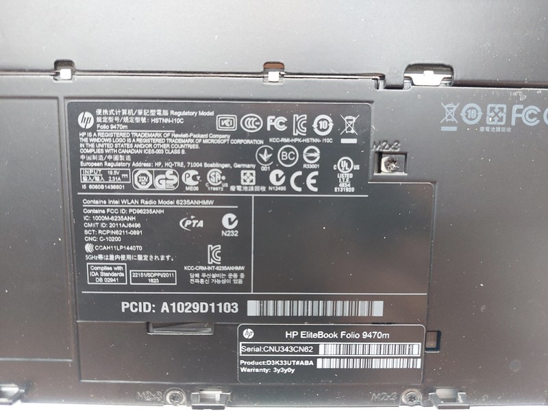 For Parts - HP Elitebook Folio 9470m Core i7 vPro (see Photos and description) gallery