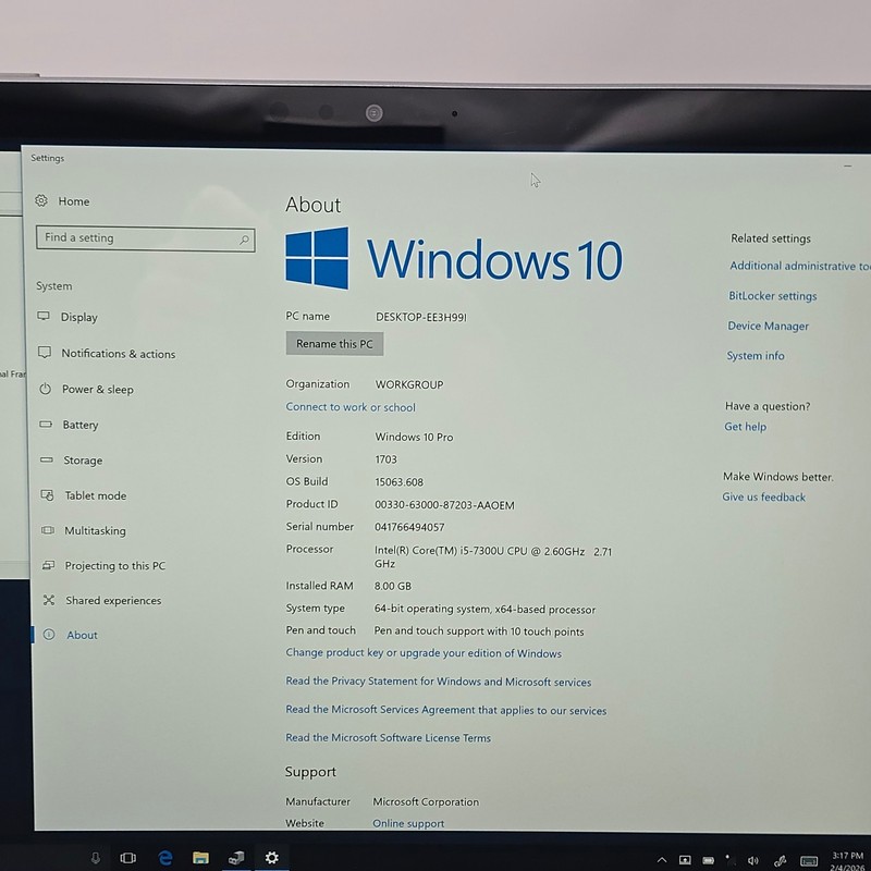 Microsoft Surface Book 2 i5-7300U 8GB RAM 128GB Win 10 Pro NO AC MISSING FEET gallery