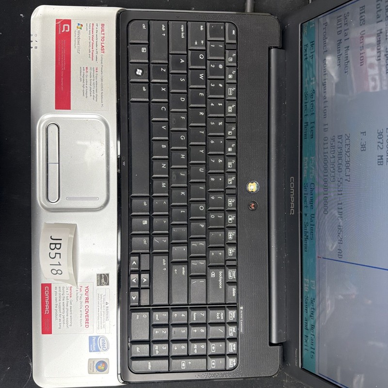 Compaq Presario CQ60-433US Laptop Intel Pentium T4200 No HDD or Battery JB518 gallery