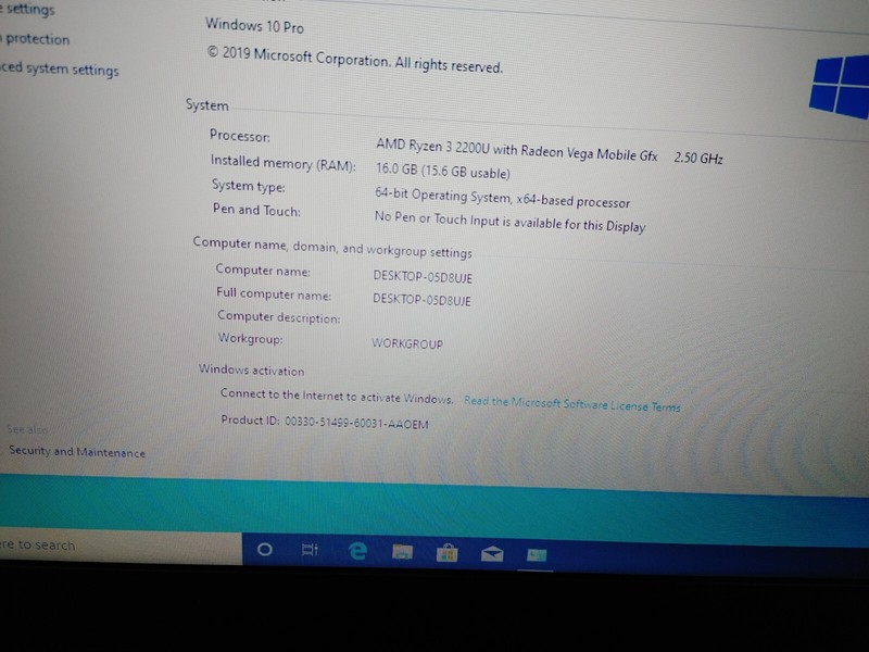 Lenovo ThinkPad E585 AMD Pro Ryzen 3 2200U @2.50 GHz, 16GB RAM , 256GB SSD WIN10 gallery