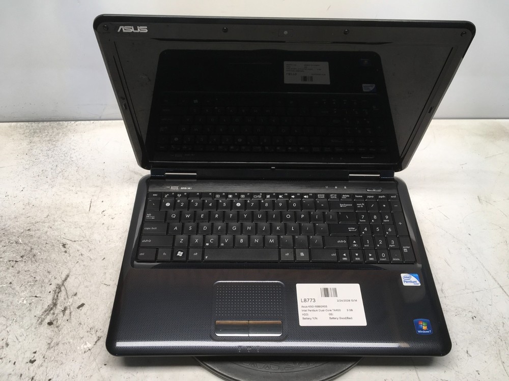 Asus K50I-RBBGR05 Intel Pentium Dual-Core T4400 2.2GHz 3 GB NO HDD