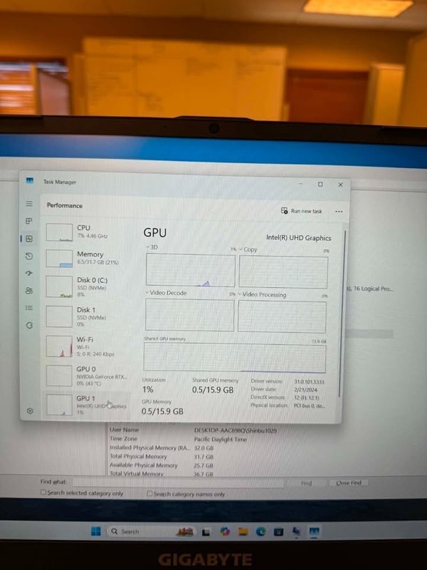 GIGABYTE - G6 KF 16" 165Hz Gaming Laptop IPS - Intel i7-13620H with 32GB RAM gallery