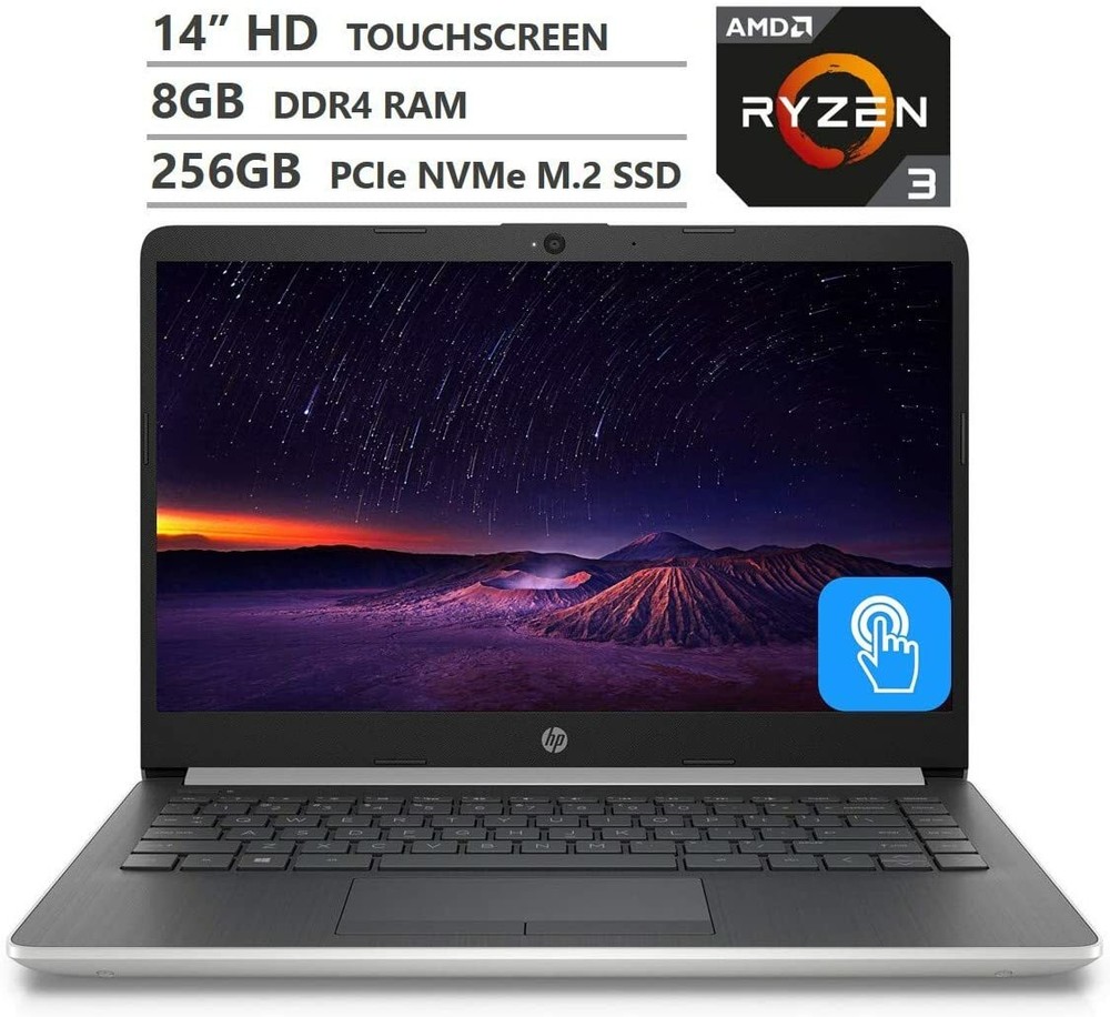 HP 14 inch Touchscreen AMD Ryzen 3 2.60GHz 4/8GB RAM 128/256/512GB SSD Laptop