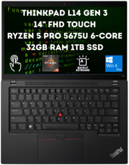 Lenovo ThinkPad L14 Gen 3 14″ FHD Touch Ryzen 5 PRO 5675U 32GB 1TB SSD 4 Yr Wrty