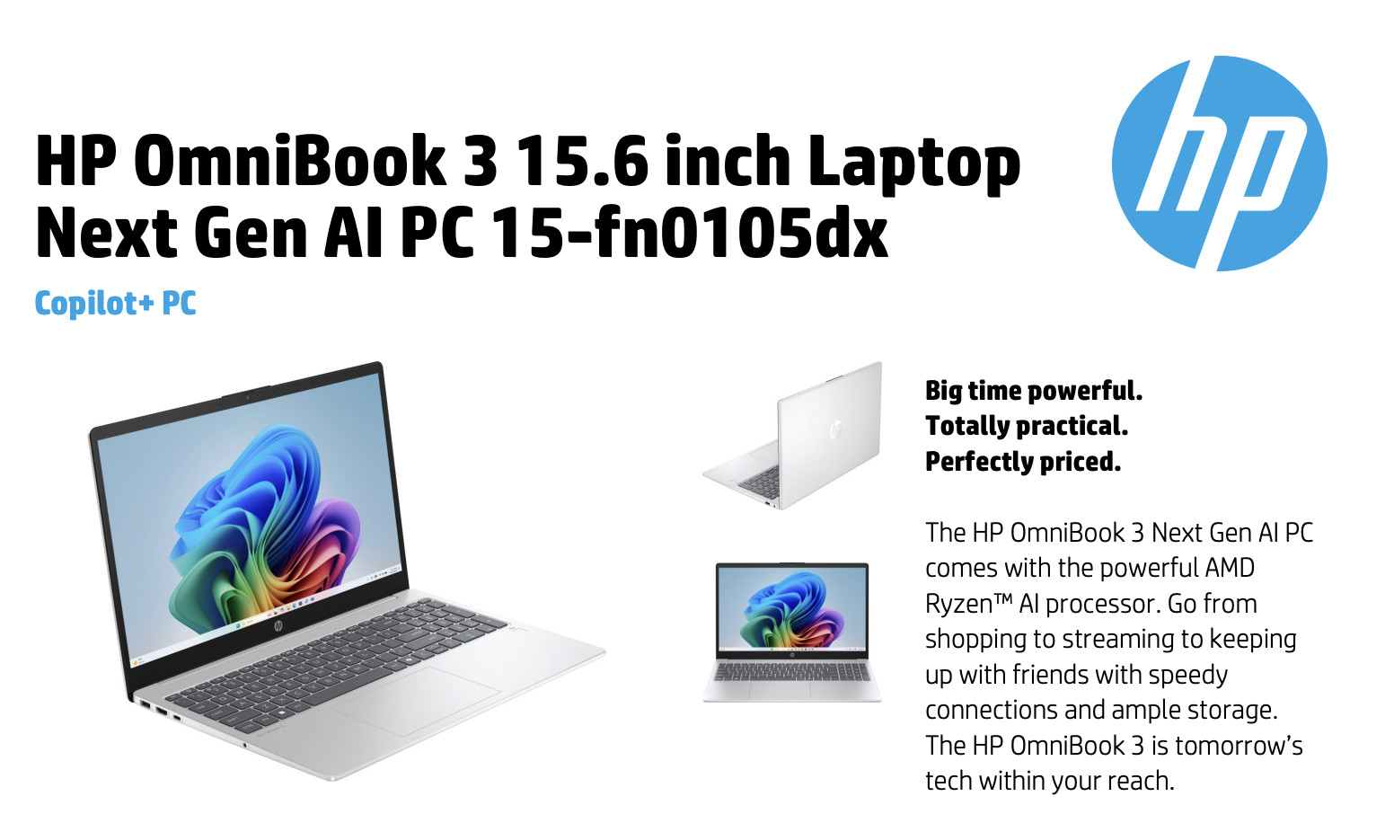 HP OmniBook 15.6" 1920x1080 AMD Ryzen AI 5 330 64GB RAM 512GB SSD Windows 11 Pro gallery