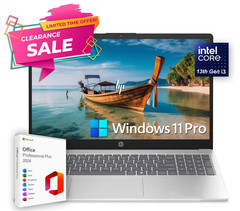 HP 15.6″ Touch Laptop 13th Gen Intel i3, 12GB RAM & 256GB SSD, Office Win 11 Pro