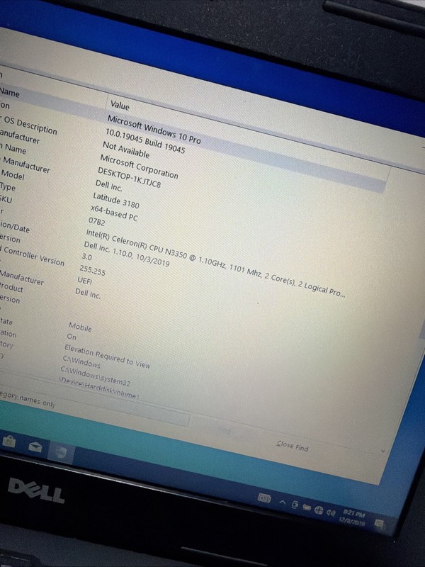 Dell Latitude 3180 11" Laptop Celeron N3350 4gb Ram 64gb SSD Windows 10 Pro gallery